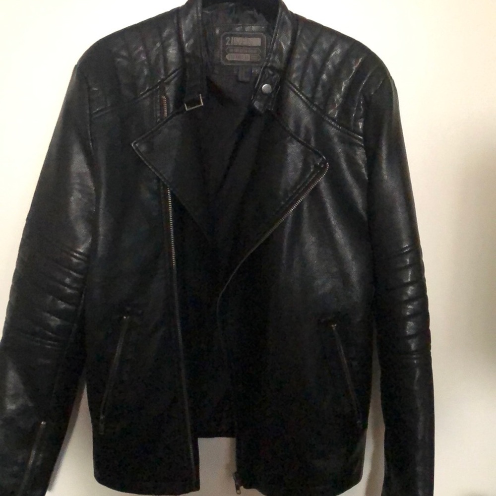 Men’s black faux leather jacket
